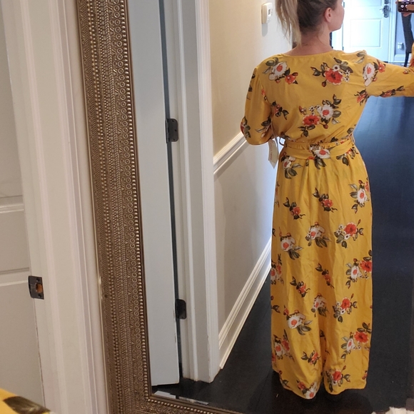 STELLA TWEED|WOMENS/JUNIORS long sleeve floor length floral dress| size juniors - Picture 10 of 10